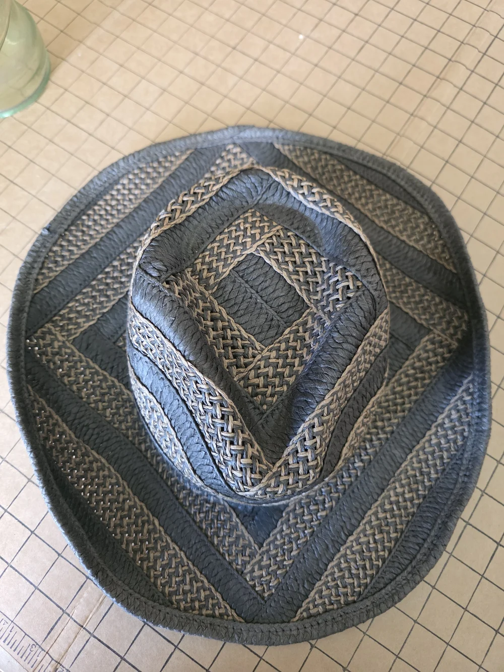 Paramount Outdoors Woven Straw Sun Hat Black Tan Chevron Unisex